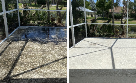 concrete surface before and after